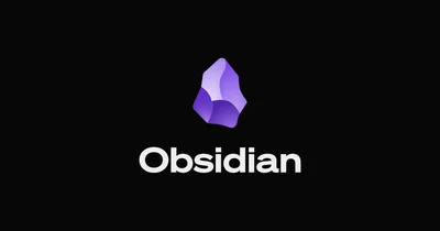 Obsidian logo with a black background.
